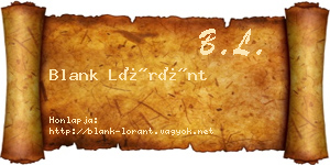 Blank Lóránt névjegykártya
